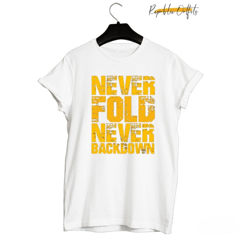 "Never Fold, Never Back Down" T-Shirt Inspired by Sidhu Moose Wala