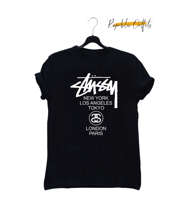 Stüssy World Tour Graphic T-Shirt – 180 GSM Premium Cotton | Screen Printed