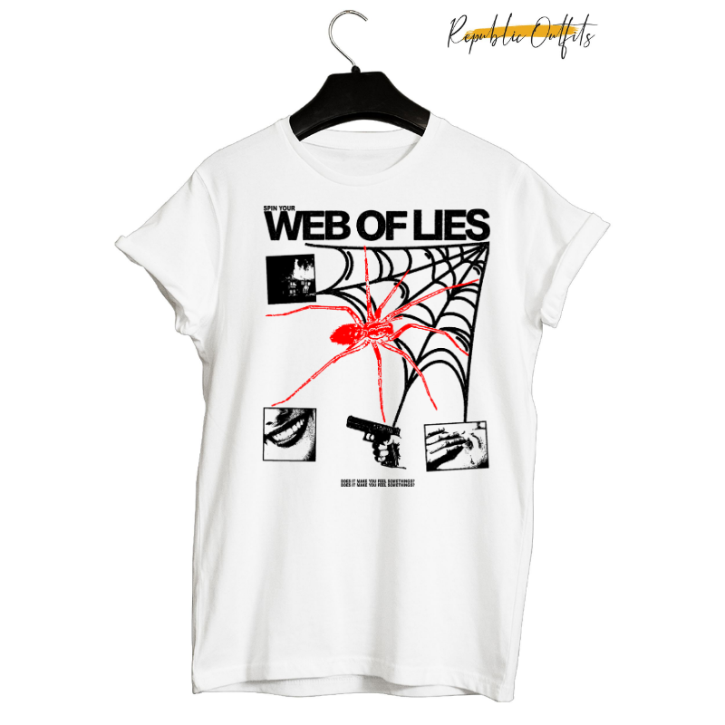 Web of Lies Graphic T-Shirt – 100% Cotton | Screen Printed