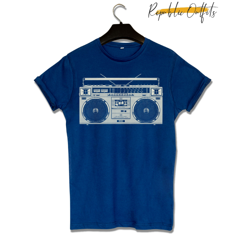 Retro Boombox Graphic T-Shirt – 100% Cotton | Screen Printed