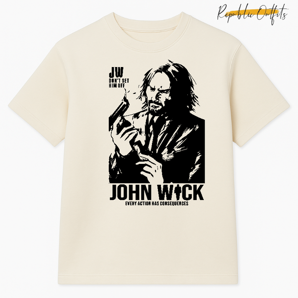 John Wick Graphic T-Shirt – 100% Cotton French Terry, 300 GSM
