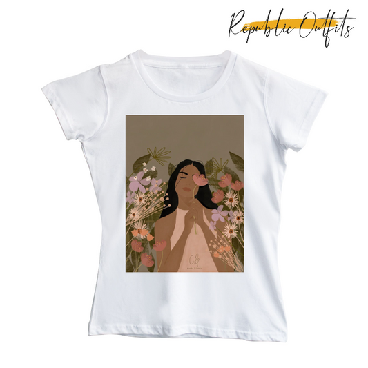Floral Serenity – Women's Artistic T-Shirt