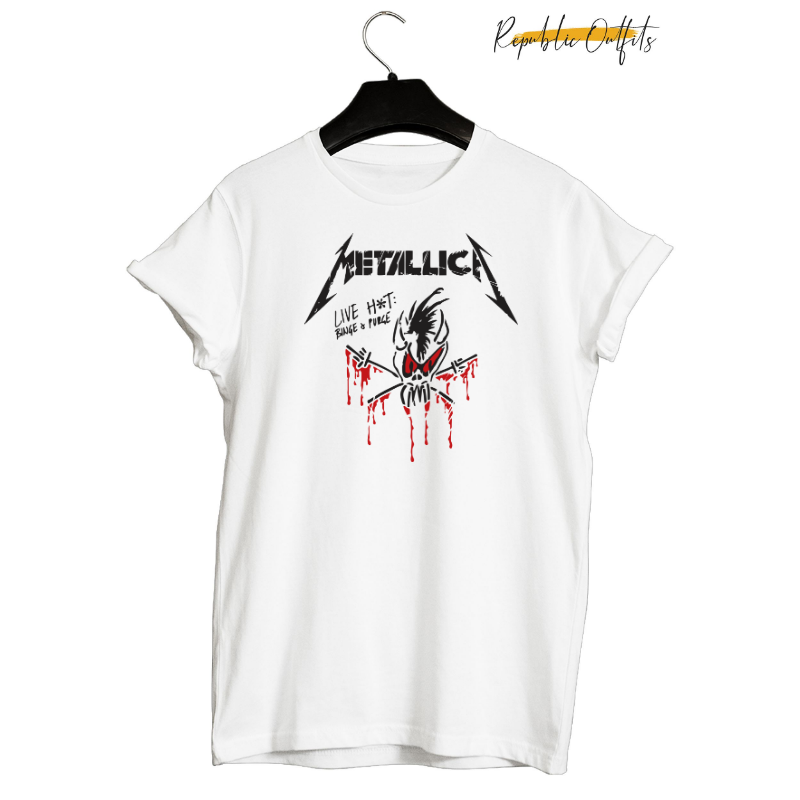 Heavy Metal Skull Graphic T-Shirt