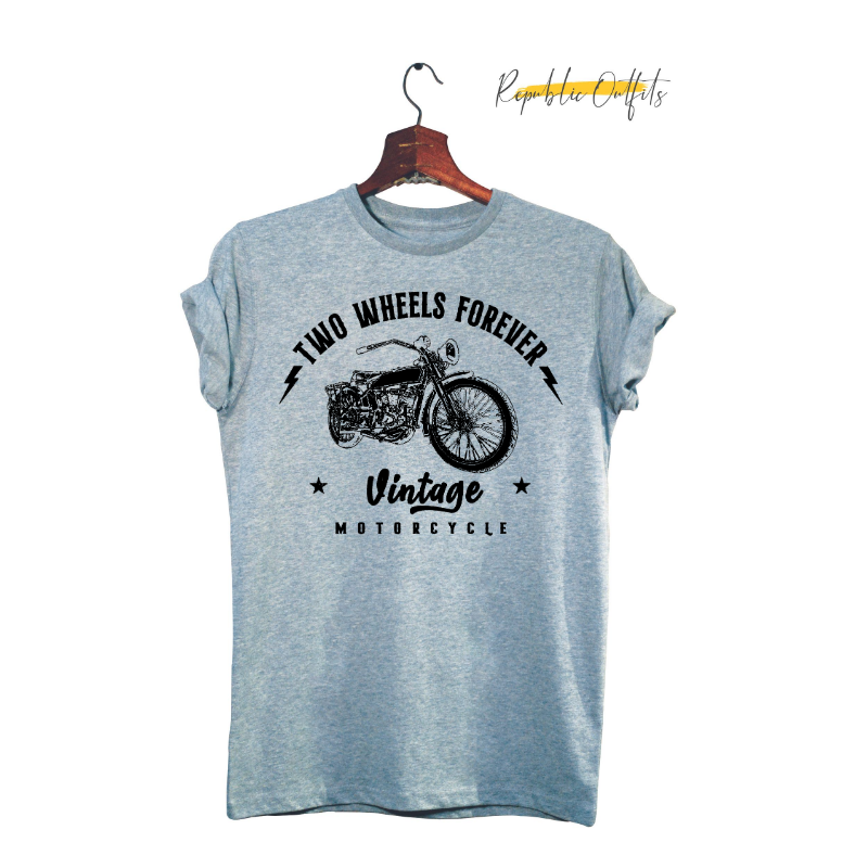 Two Wheels Forever – Vintage Motorcycle T-Shirt