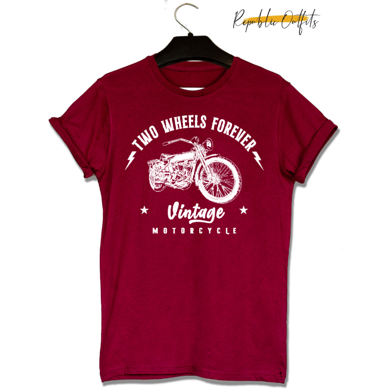 Two Wheels Forever – Vintage Motorcycle T-Shirt