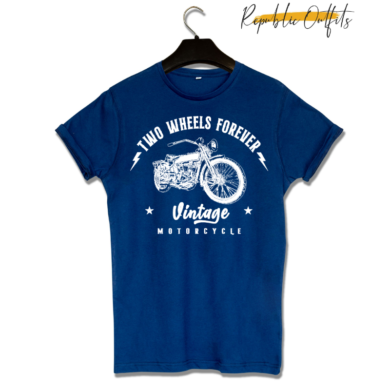 Two Wheels Forever – Vintage Motorcycle T-Shirt