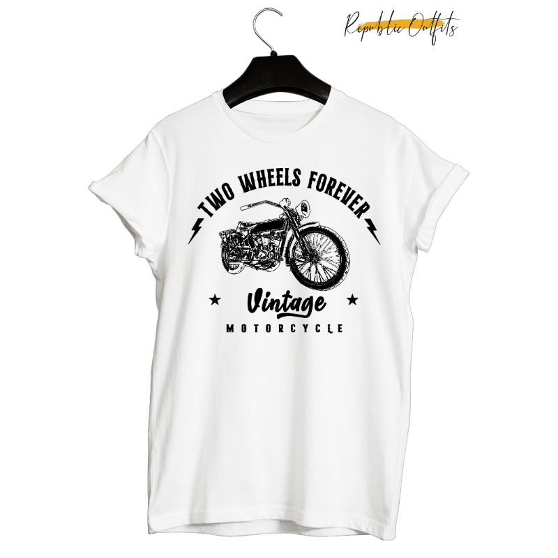 Two Wheels Forever – Vintage Motorcycle T-Shirt