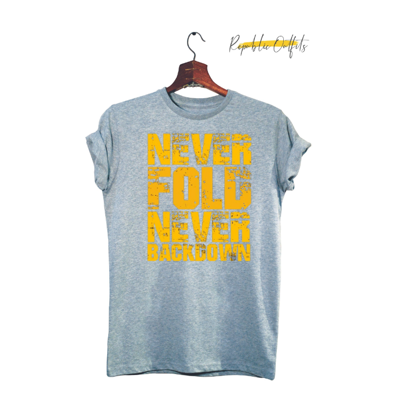 "Never Fold, Never Back Down" T-Shirt Inspired by Sidhu Moose Wala