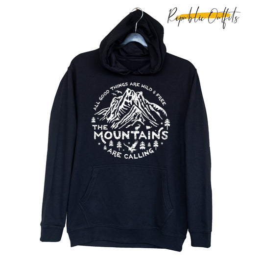Mountains Are Calling Black Hoodie