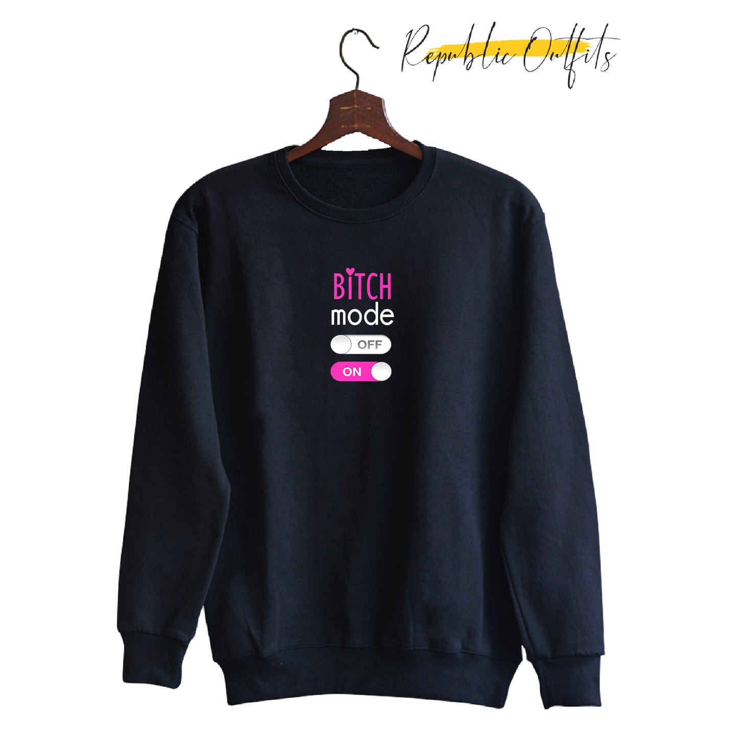 Mode On Black Sweatshirt